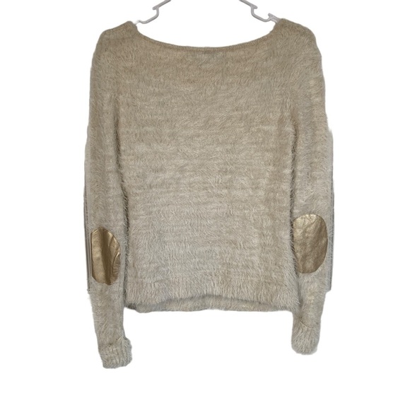 Jennifer Lopez super soft cream colored stretchy sweater gold sparkles warm - Picture 14 of 14